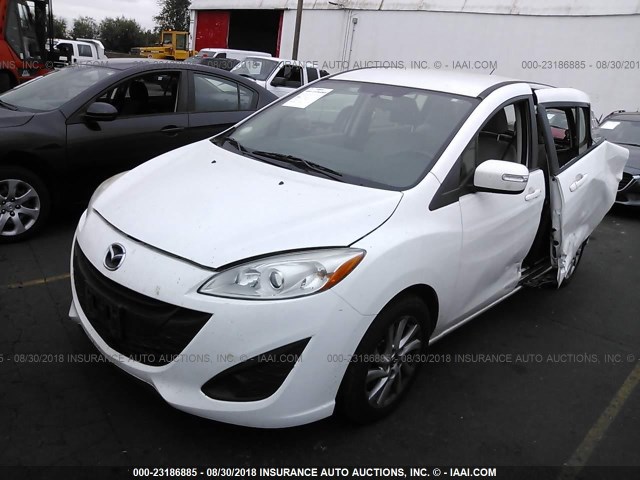 JM1CW2BL7D0149767 - 2013 MAZDA 5 WHITE photo 2