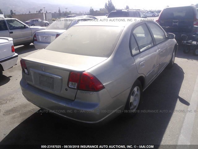 JHMES96603S020157 - 2003 HONDA CIVIC HYBRID GOLD photo 4