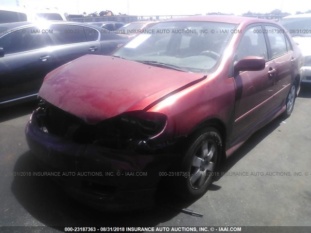 1NXBR32E23Z189896 - 2003 TOYOTA COROLLA CE/LE/S RED photo 2