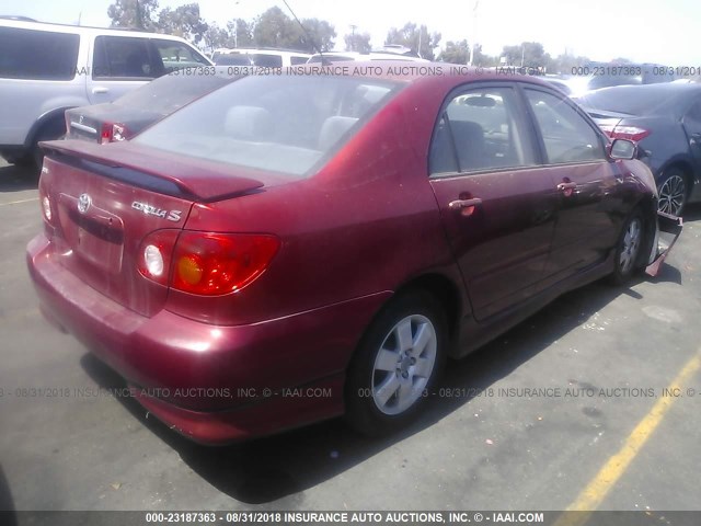 1NXBR32E23Z189896 - 2003 TOYOTA COROLLA CE/LE/S RED photo 4