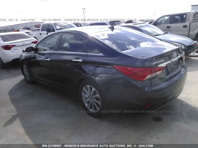 5NPEC4AC7EH838467 - 2014 HYUNDAI SONATA SE/LIMITED Dark Blue photo 3