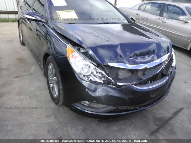 5NPEC4AC7EH838467 - 2014 HYUNDAI SONATA SE/LIMITED Dark Blue photo 6