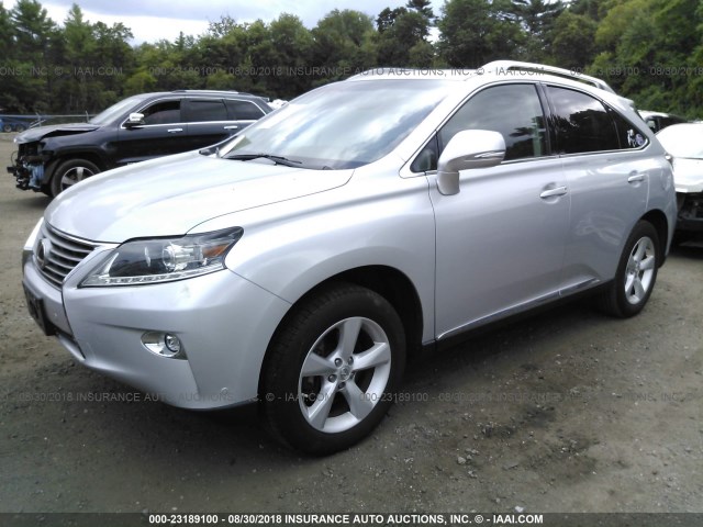 2T2BK1BA4FC301153 - 2015 LEXUS RX 350/BASE/F SPORT SILVER photo 2