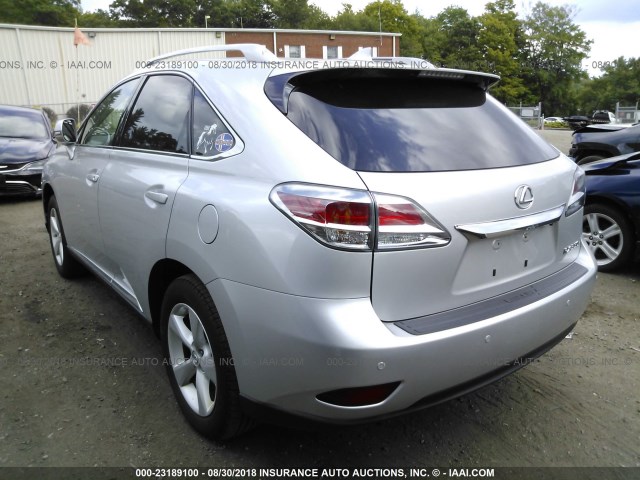 2T2BK1BA4FC301153 - 2015 LEXUS RX 350/BASE/F SPORT SILVER photo 3