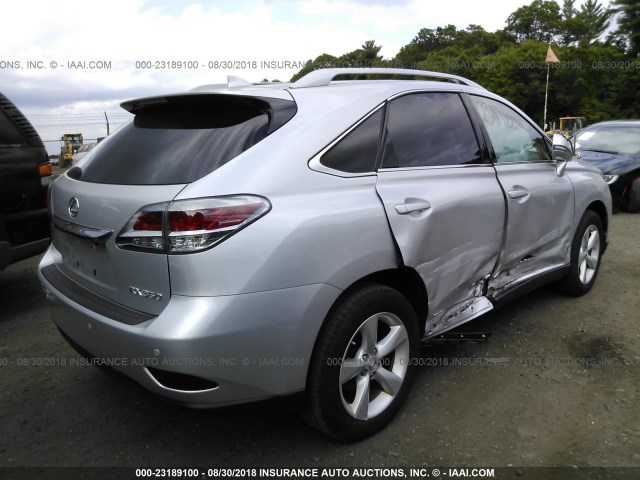 2T2BK1BA4FC301153 - 2015 LEXUS RX 350/BASE/F SPORT SILVER photo 4