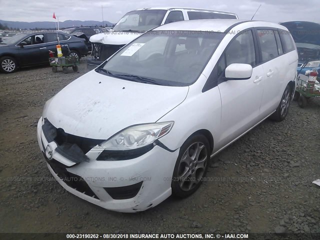 JM1CR2WL5A0365999 - 2010 MAZDA 5 WHITE photo 2