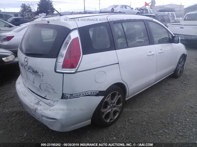 JM1CR2WL5A0365999 - 2010 MAZDA 5 WHITE photo 4