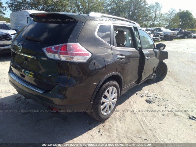 KNMAT2MT6GP636502 - 2016 NISSAN ROGUE S/SL/SV BLACK photo 4