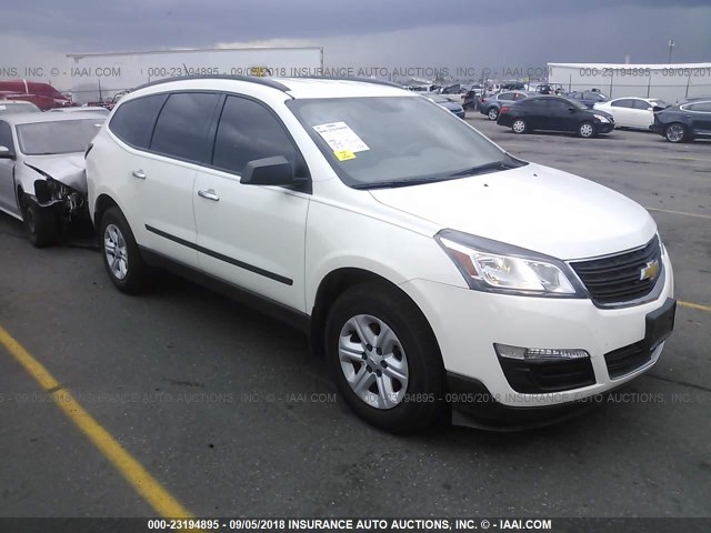 1GNKVFKD9EJ262993 - 2014 CHEVROLET TRAVERSE LS WHITE photo 1