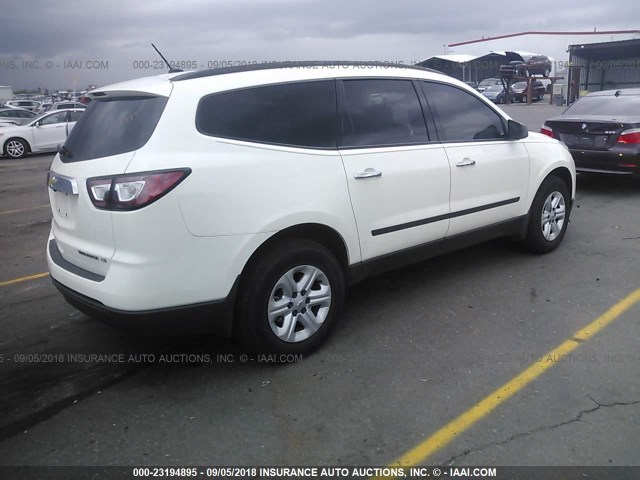 1GNKVFKD9EJ262993 - 2014 CHEVROLET TRAVERSE LS WHITE photo 4