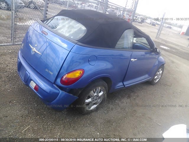 3C3EY55E55T503554 - 2005 CHRYSLER PT CRUISER TOURING BLUE photo 4