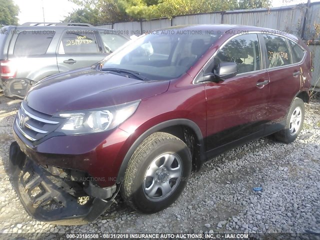 5J6RM4H30EL070714 - 2014 HONDA CR-V LX მუქწითელი ფოტო 2
