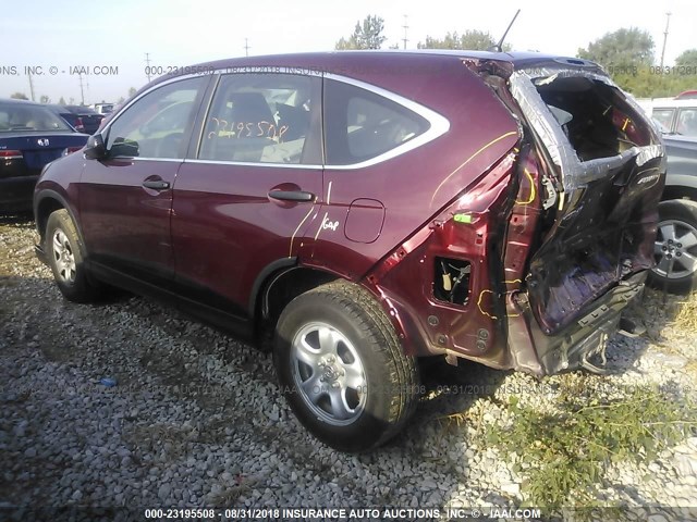 5J6RM4H30EL070714 - 2014 HONDA CR-V LX მუქწითელი ფოტო 3