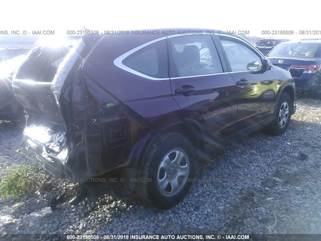5J6RM4H30EL070714 - 2014 HONDA CR-V LX მუქწითელი ფოტო 4