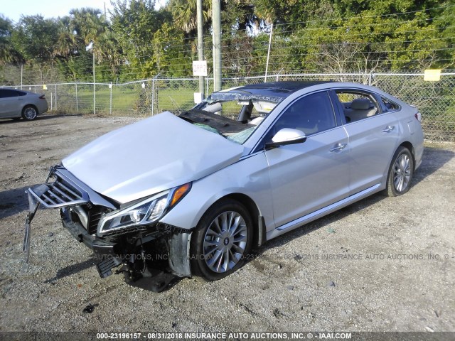 5NPE34AF4FH242485 - 2015 HYUNDAI SONATA SPORT/LIMITED SILVER photo 2