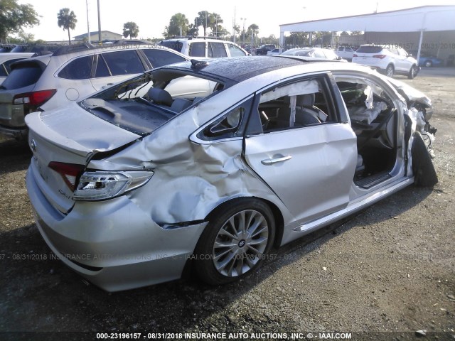 5NPE34AF4FH242485 - 2015 HYUNDAI SONATA SPORT/LIMITED SILVER photo 4