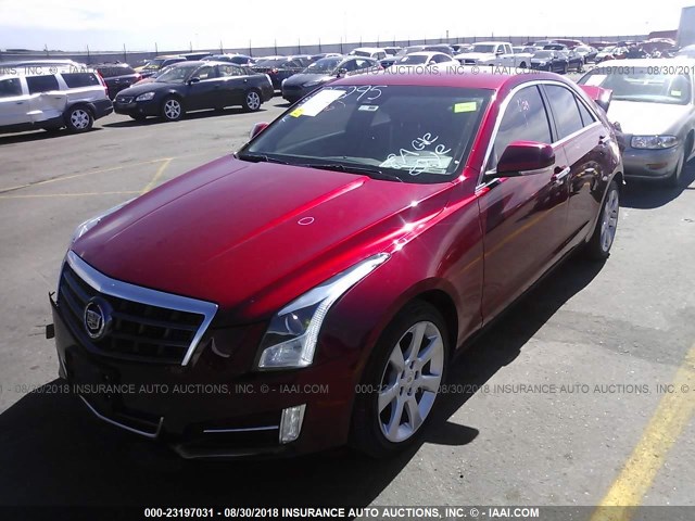 1G6AJ5SX7D0125739 - 2013 CADILLAC ATS PERFORMANCE MAROON photo 2