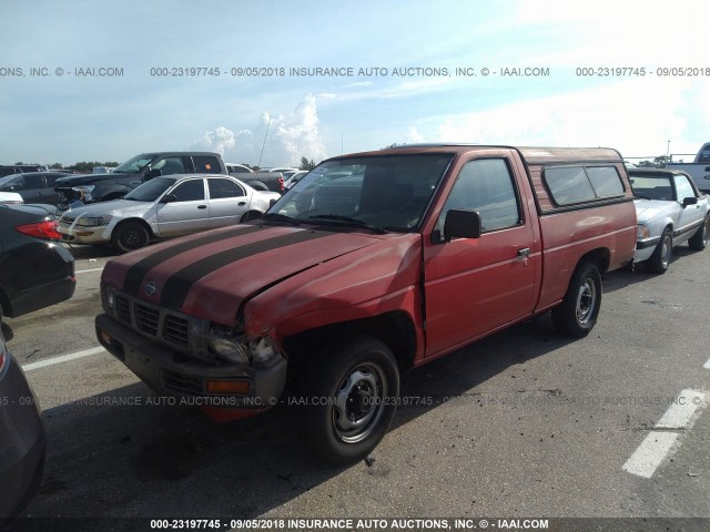 1N6SD11S7PC445523 - 1993 NISSAN TRUCK SHORT WHEELBASE RED photo 2