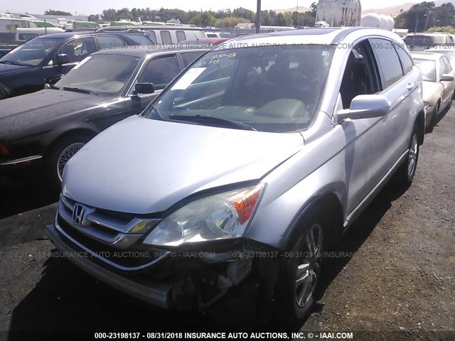 5J6RE4H7XBL047825 - 2011 HONDA CR-V EXL SILVER photo 2