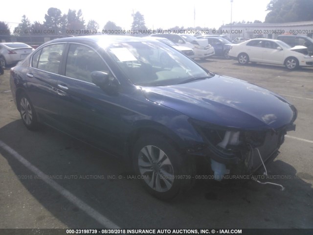 1HGCR2F36FA160615 - 2015 HONDA ACCORD LX BLUE photo 1