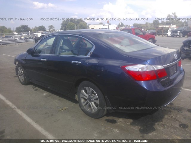 1HGCR2F36FA160615 - 2015 HONDA ACCORD LX BLUE photo 3