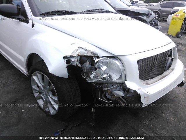 1B3CB5HA9BD108423 - 2011 DODGE CALIBER HEAT WHITE photo 6