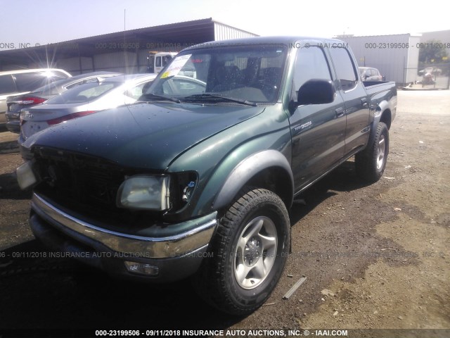 5TEGN92N41Z767994 - 2001 TOYOTA TACOMA DOUBLE CAB PRERUNNER GREEN photo 2