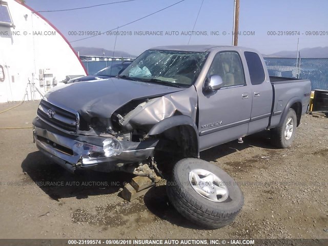 5TBBT44162S269493 - 2002 TOYOTA TUNDRA ACCESS CAB/ACCESS CAB SR5 GRAY photo 2