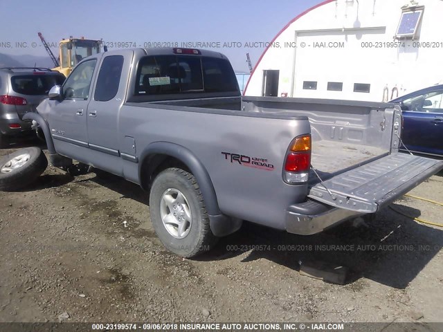 5TBBT44162S269493 - 2002 TOYOTA TUNDRA ACCESS CAB/ACCESS CAB SR5 GRAY photo 3