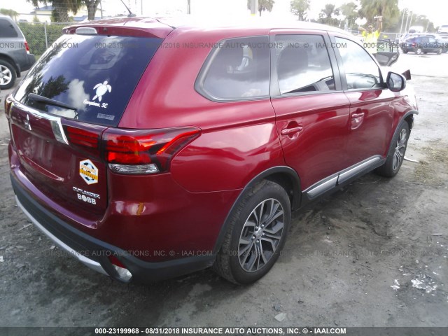 JA4AZ3A32GZ030718 - 2016 MITSUBISHI OUTLANDER SE/SEL RED photo 4