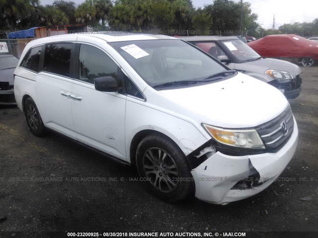 5FNRL5H68BB011112 - 2011 HONDA ODYSSEY EXL WHITE photo 1