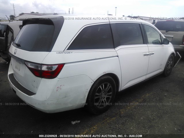 5FNRL5H68BB011112 - 2011 HONDA ODYSSEY EXL WHITE photo 4