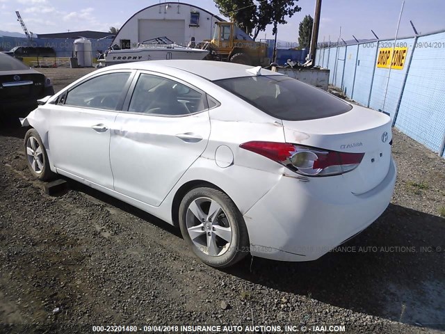 5NPDH4AE0DH373544 - 2013 HYUNDAI ELANTRA GLS/LIMITED WHITE photo 3