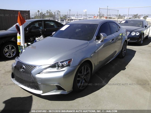 JTHBF1D25F5052601 - 2015 LEXUS IS 250 SILVER photo 2