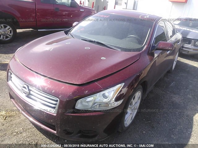 1N4AA5AP9CC840703 - 2012 NISSAN MAXIMA S/SV MAROON photo 2