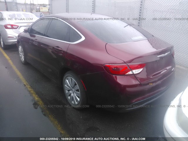 1C3CCCFB9FN643655 - 2015 CHRYSLER 200 LX RED photo 3