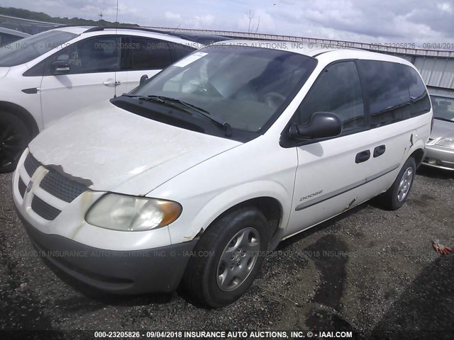 1B4GP25381B133407 - 2001 DODGE CARAVAN SE WHITE photo 2