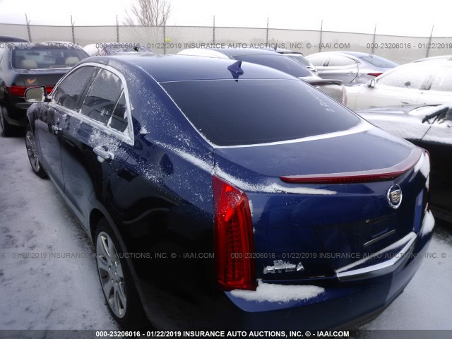 1G6AH5RX4D0165729 - 2013 CADILLAC ATS LUXURY BLUE photo 3