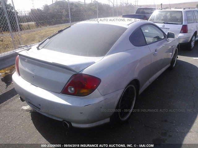 KMHHM65D63U074148 - 2003 HYUNDAI TIBURON SILVER photo 4