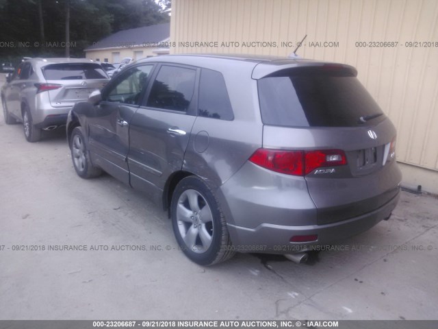 5J8TB18547A014972 - 2007 ACURA RDX TECHNOLOGY GRAY photo 3