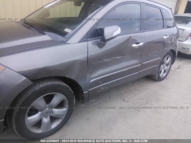 5J8TB18547A014972 - 2007 ACURA RDX TECHNOLOGY GRAY photo 6