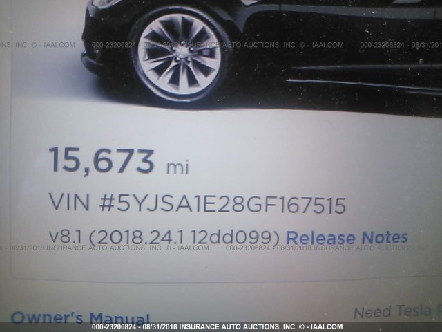 5YJSA1E28GF167515 - 2016 TESLA MODEL S BLACK photo 7