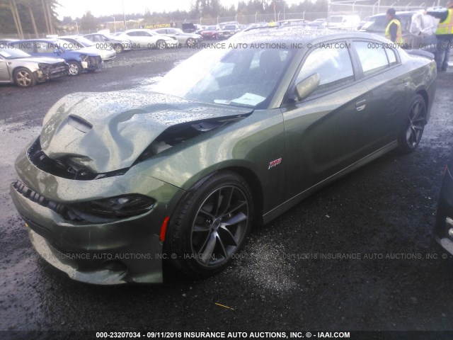 2C3CDXGJXJH297921 - 2018 DODGE CHARGER R/T 392 GREEN photo 2