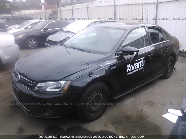 3VW637AJ9DM287789 - 2013 VOLKSWAGEN JETTA HYBRID BLACK photo 2