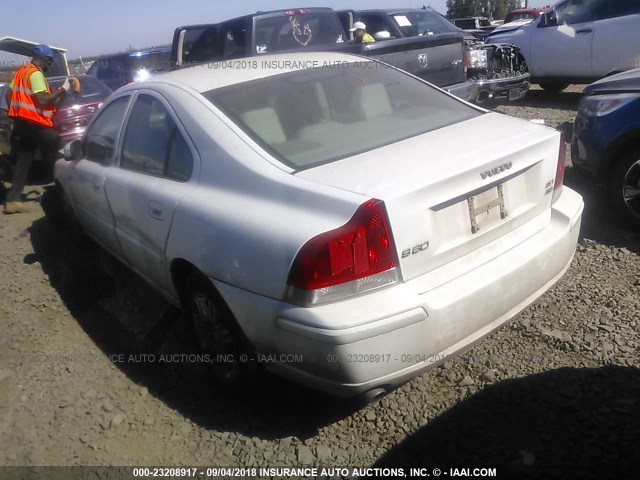 YV1RH592X72603533 - 2007 VOLVO S60 2.5T WHITE photo 3