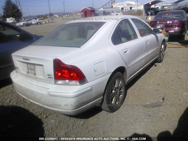 YV1RH592X72603533 - 2007 VOLVO S60 2.5T WHITE photo 4