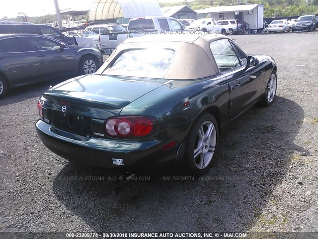 JM1NB353740403998 - 2004 MAZDA MX-5 MIATA LS GREEN photo 4