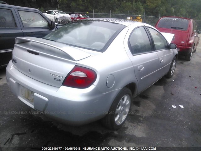 1B3ES56C34D646518 - 2004 DODGE NEON SXT GRAY photo 4