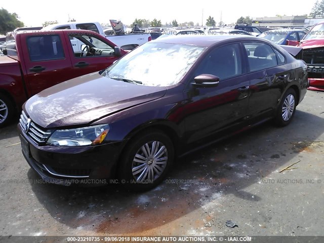 1VWAT7A38EC101769 - 2014 VOLKSWAGEN PASSAT S BURGUNDY photo 2