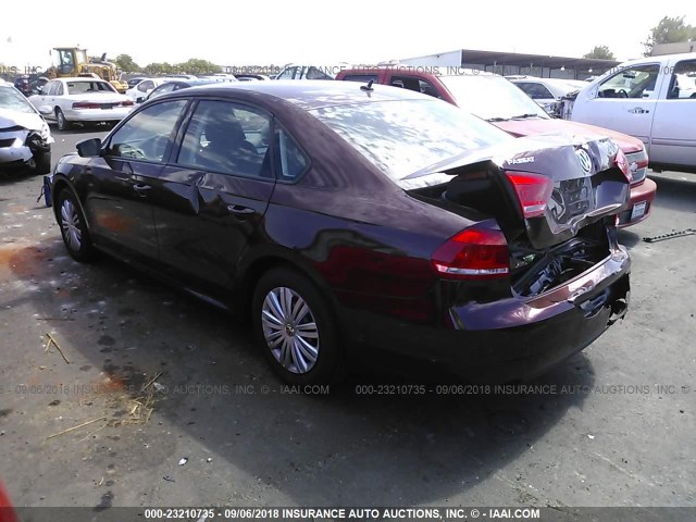 1VWAT7A38EC101769 - 2014 VOLKSWAGEN PASSAT S BURGUNDY photo 3